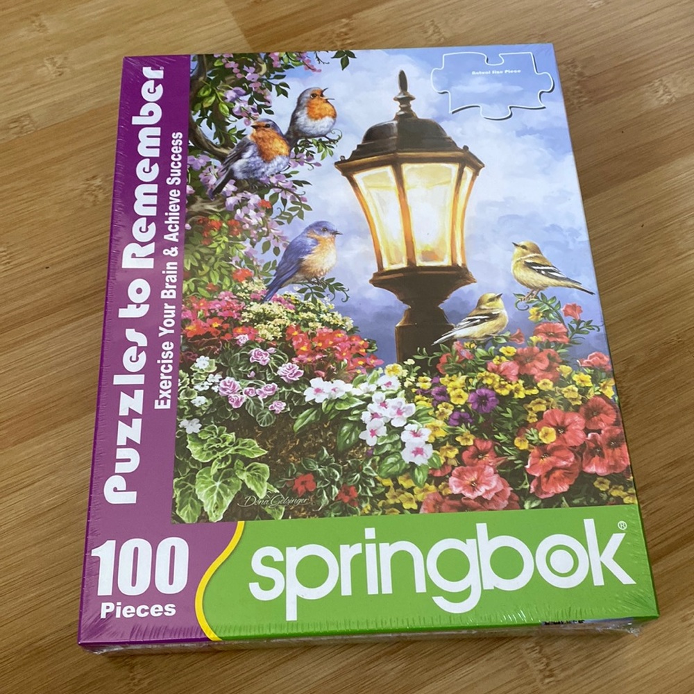 New Springbok 100 Large Piece Puzzle w/Colorful Birds & Flowers